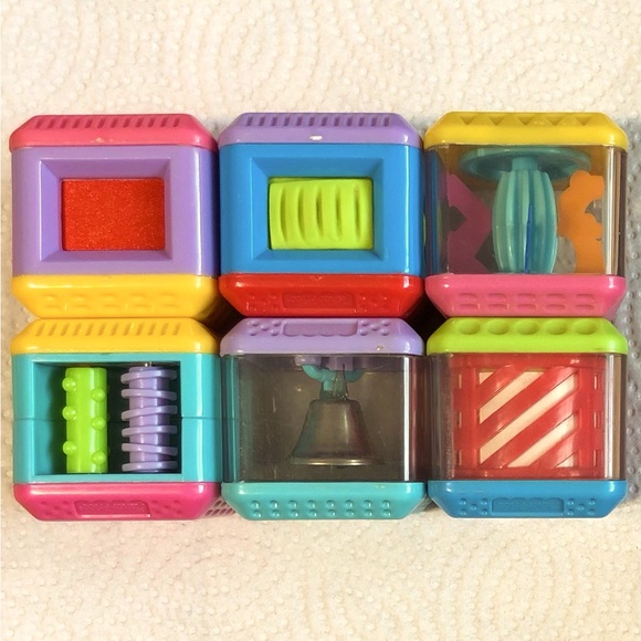 6 Vintage Fisher Price Peek-A-Boo Blocks. Sensory Themed. Set #3. - Picture 1 of 7